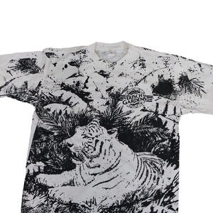 Vintage Busch Gardens Tiger All Over Print T Shirt One Size (XL) Single Stitch